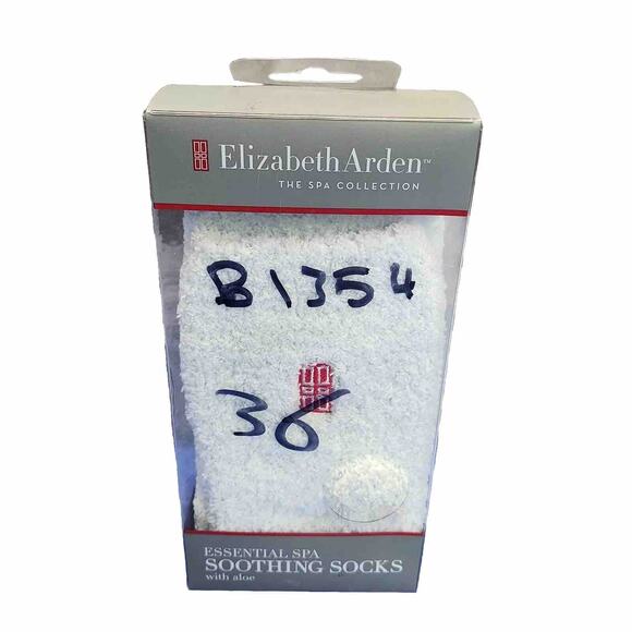 Elizabeth Arden The Spa Collection Soothing Socks with Aloe Blue Red Door Logo - Picture 1 of 4